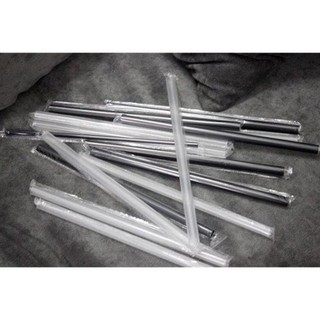 100g Ống hút trà sữa đen / trắng có màng bọc phi 12