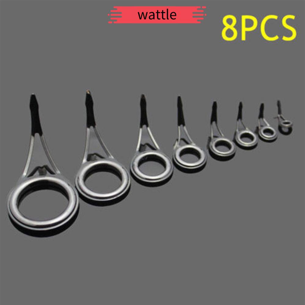 Set 8 vòng gốm mắt tròn inox hình chữ O 8 kích cỡ sửa chữa dẫn hướng cần câu 3mm-23mm