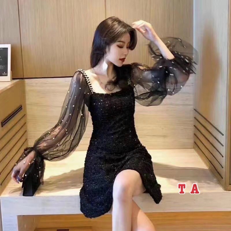Váy kim sa tay von hàng Quảng Châu