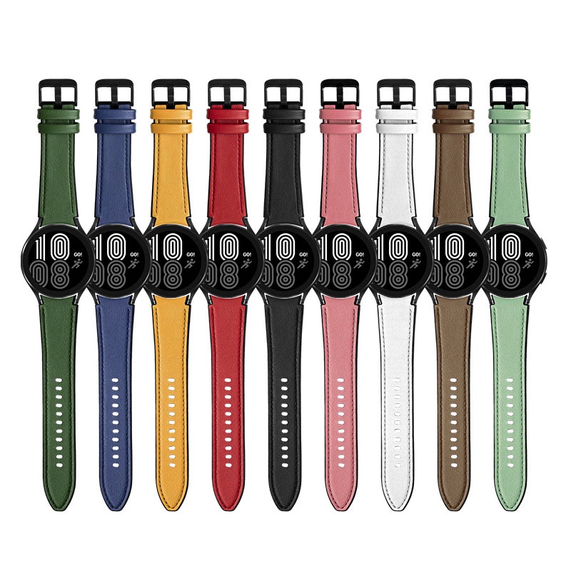 Dây Đeo Tay 20mm Bằng Silicon + Da 46Mm 44mm 44mm Cho Đồng Hồ Thông Minh Samsung Galaxy Watch 4 Classic 42mm 46