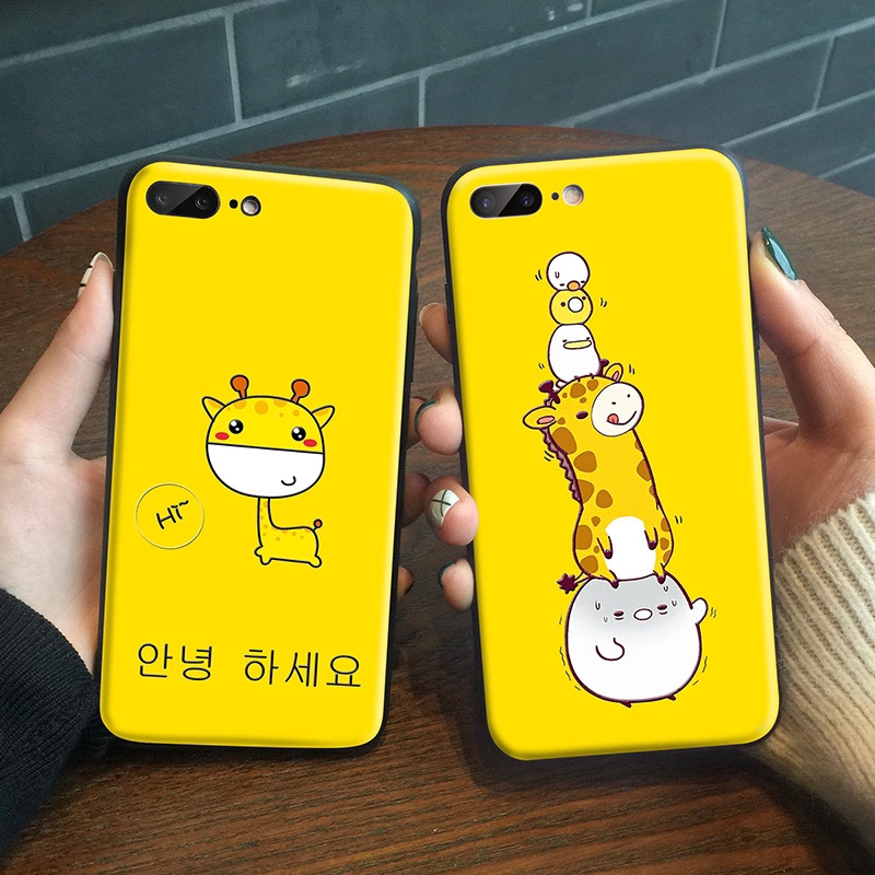 Compatible For VIVO V27e Y35 Y02A Y16 Y02S Y22S V25 V25e Y01 T1X T1 5G V23e V23 Y33S Y15A Y15S Y21 Y21S Y72 Y53S Y31 Y20 Y51 Y30 Y50 Y12S Y20S Y11 Y12 Y15 Y17 Y19 Y95 Y1S Y91C V21 V20 SE V15 Ốp điện thoại họa tiết hươu cao cổ màu vàng cho