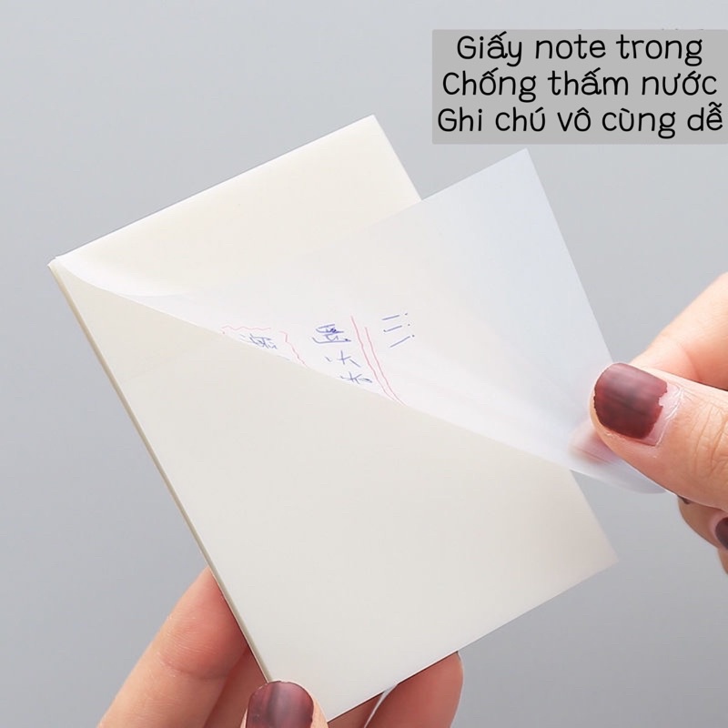 Giấy note, ghi chú trong suốt không thấm nước và có thể xé được, phụ kiện văn phòng phẩm Tiệm Ốc Sột