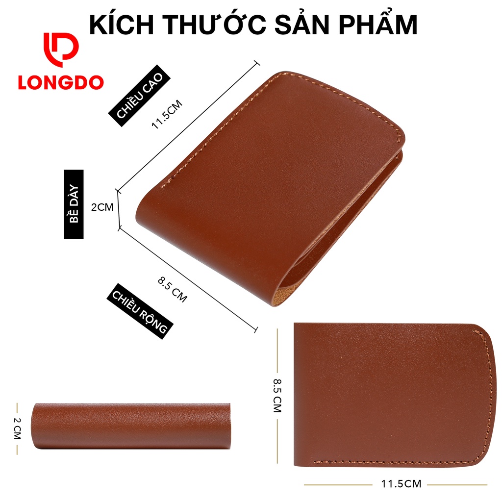 Ví nam da thật - Cam kết 100% da bò thật - Bảo hành 5 năm - Thương hiệu uy tín Longdo Leather - B04