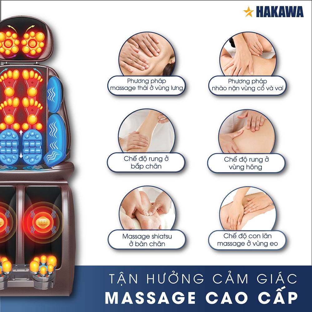 Đệm massage HAKAWA, Ghế massage HAKAWA cao cấp -HK-M11 - Bảo hành 2 năm