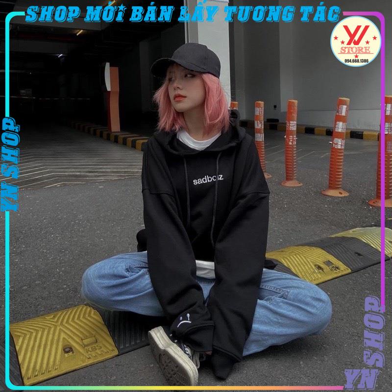 Áo Hoodie Sadboiz Signature có mũ 2 lớp cotton dày form rộng nam nữ