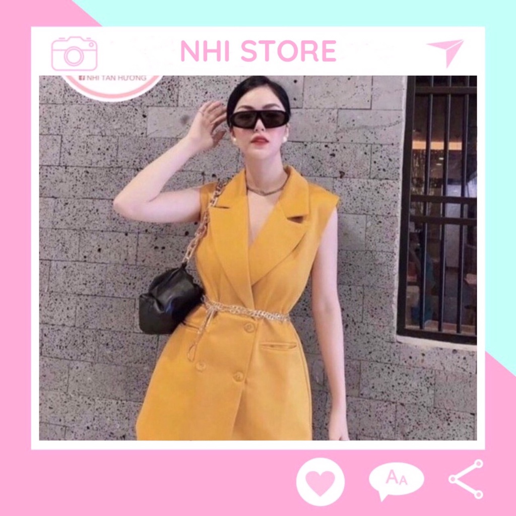 Đầm Suông Cổ Vest NHISTORE Vải Cotton Lạnh Sang Chảnh Freesize Dưới 57kg