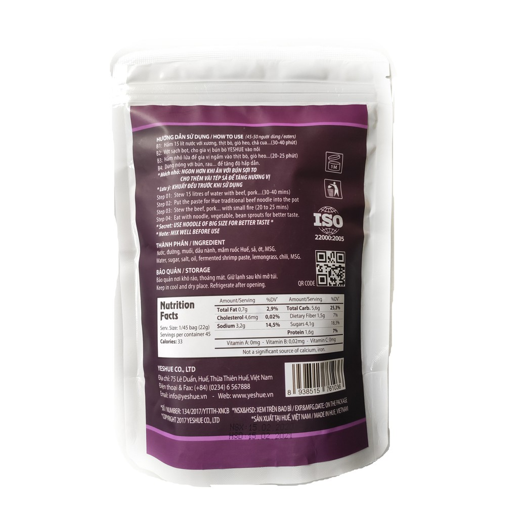 Gia vị hoàn chỉnh nấu BÚN BÒ Huế 1KG THƯƠNG HIỆU YESHUE  ⚠ siêu TIỆN DỤNG và TIẾT KIỆM cho bếp hiện đại