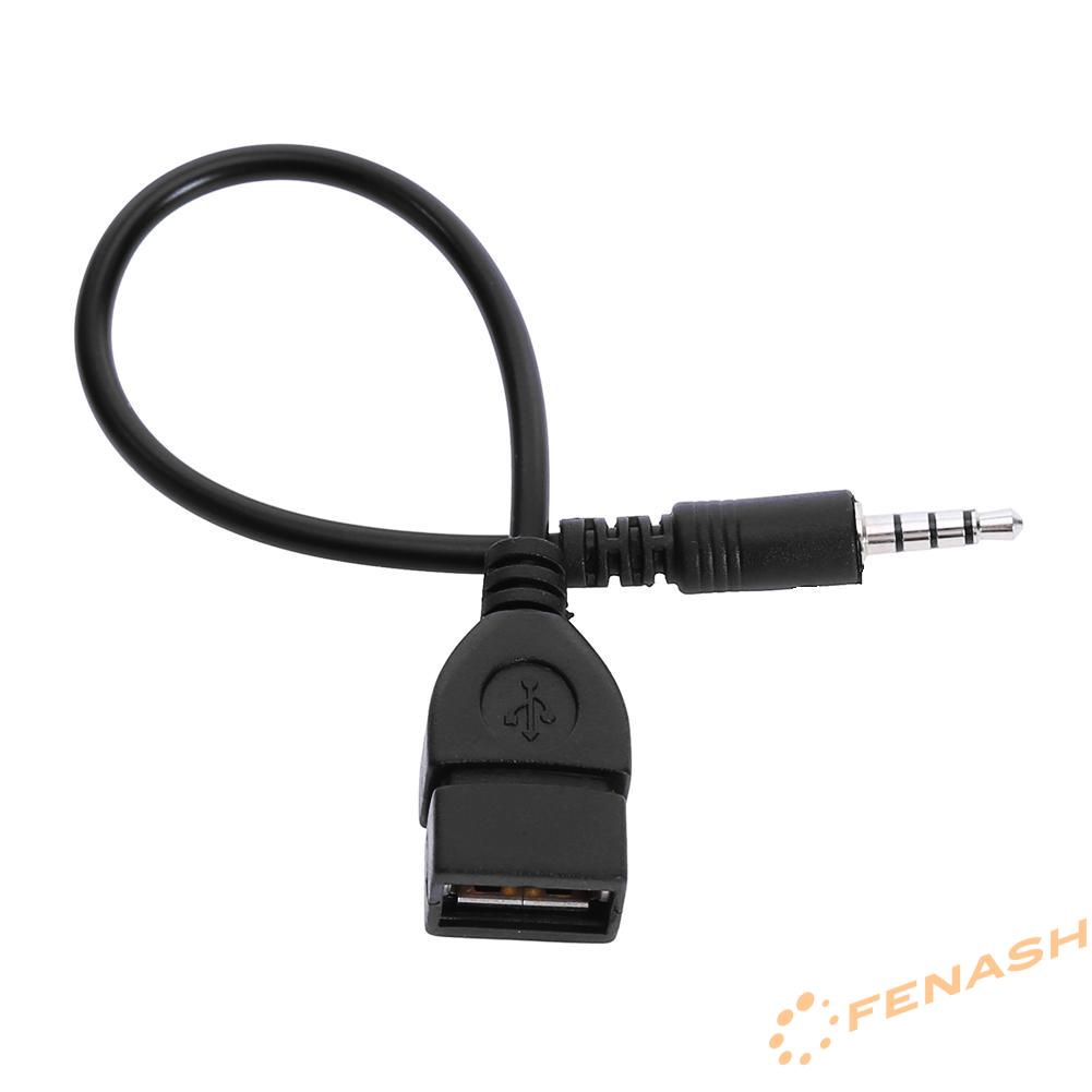 FE 3.5mm Male to USB 2.0 Female Car AUX Stereo Audio Adapter Cable