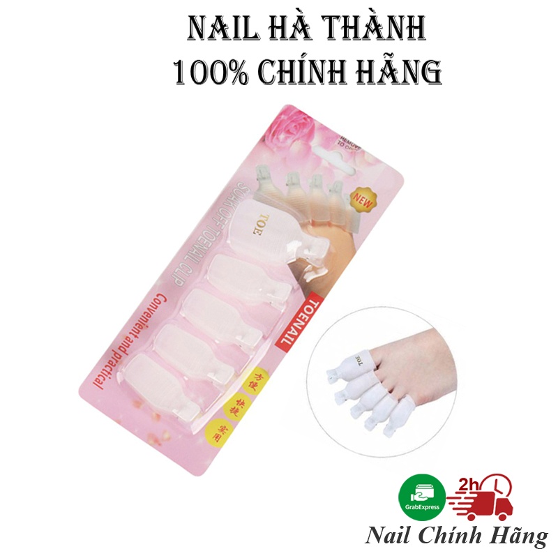 Kẹp ủ phá gel móng chân silicon dẻo siêu bền độ hút cao set 5 cái nail Jeliva Chính Hãng