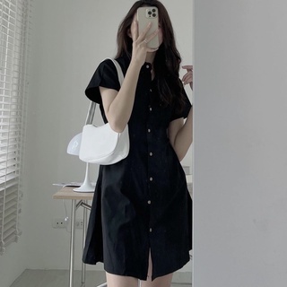 Váy sơ mi kaki mềm chun lưng