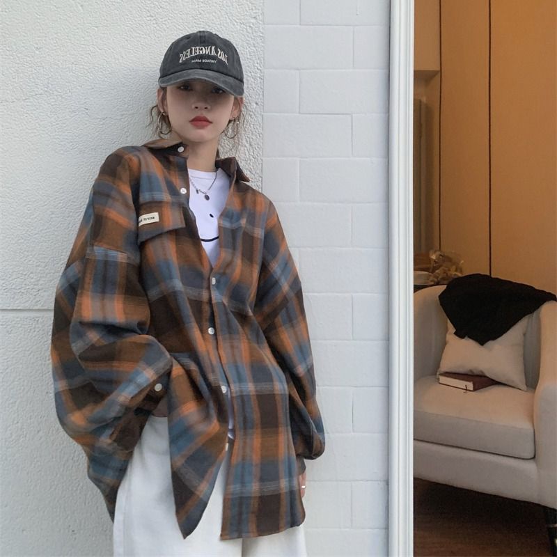 ÁO SƠ MI KẺ ULZZANG HÀN QUỐC TAY ĐÈN LỒNG-139