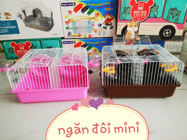 [TẶNG NHÀ TẮM]  Lồng ngăn đôi mini dành cho hamster