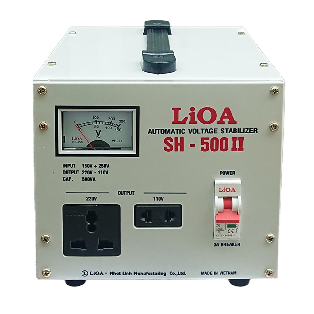 Ổn áp Lioa công suất 500W 1 pha (SH 500II NEW2020) hàng chính hãng bảo hành 3 năm