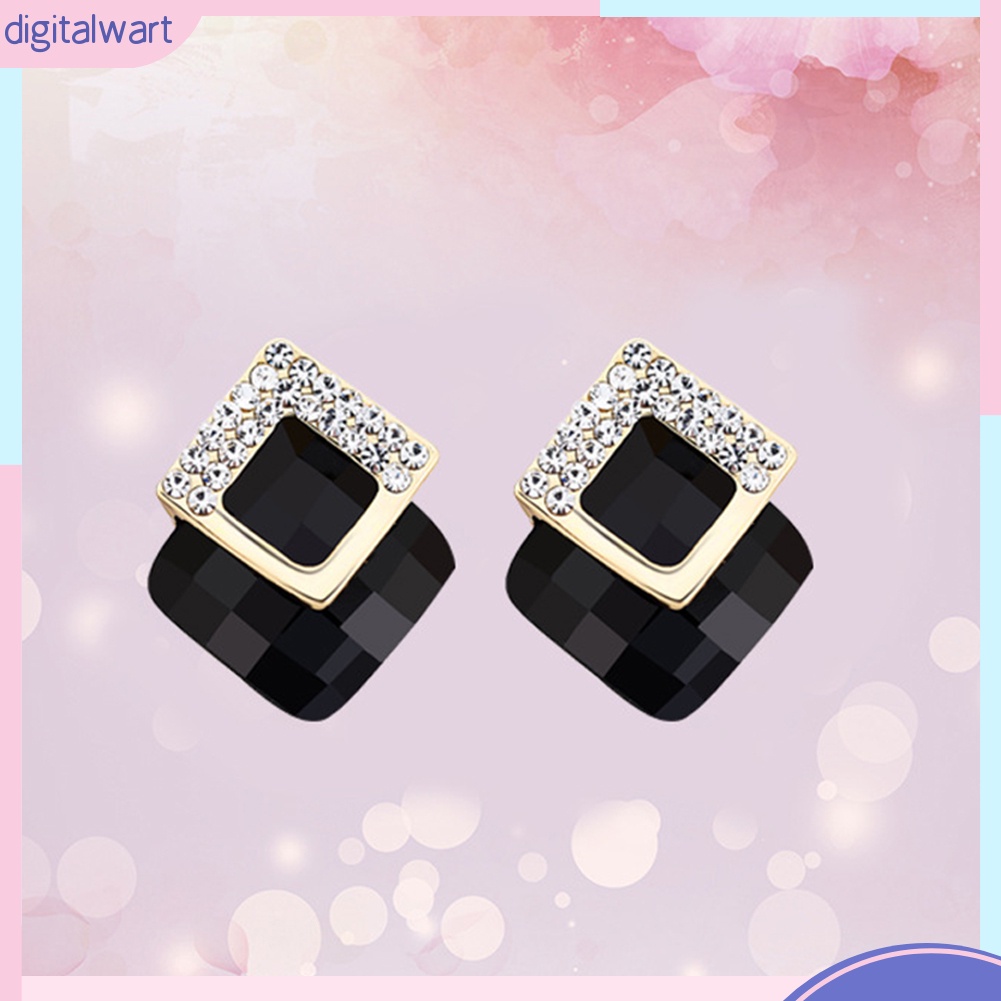 Khuyên tai hình vuông đính đá thời trang sành điệu cho nữ