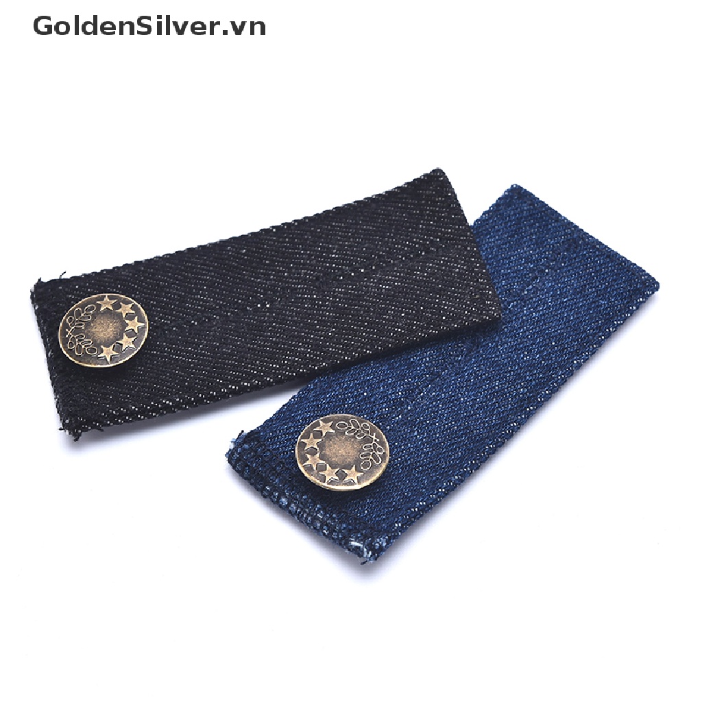 【GoldenSilver】 Unisex Jeans Extension Button Waist Expander Pants Adjustment Waist Button .