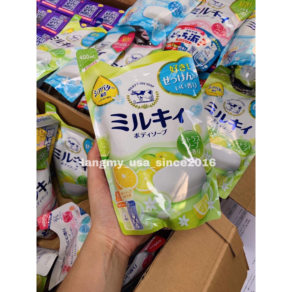 Sữa tắm CON BÒ Nhật KHÔNG NHỜN Milky Body Soap Kyoshinsha 400ml DƯỠNG ẨM Loại bịch TIẾT KIỆM