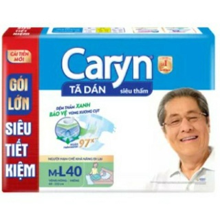 Tã dán Caryn M40/ML40 siêu thấm mẫu mới đệm thấm xanh ( mua tối đa 2 gói/đơn)
