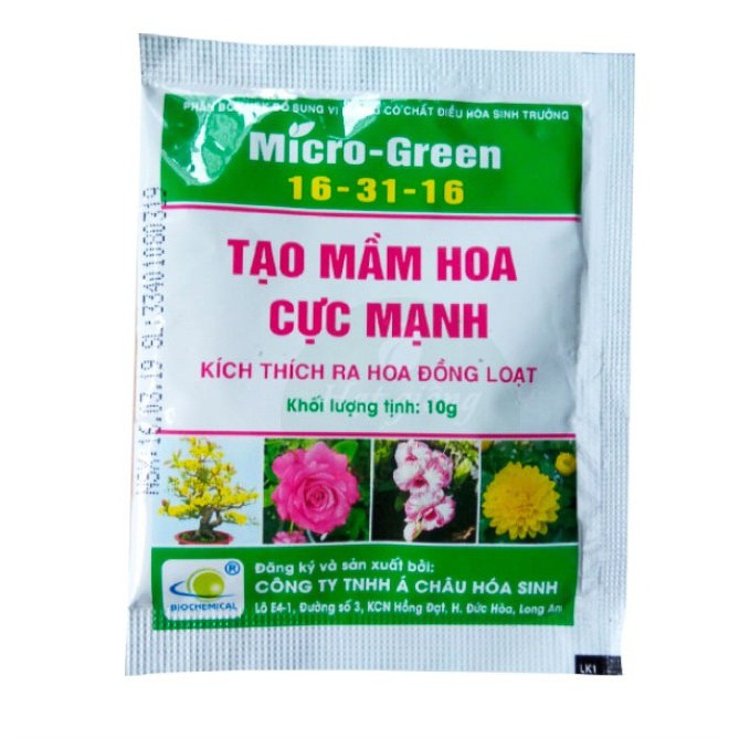 Phân Bón Kích Thích Ra Hoa Micro-Green 16-31-16 Hoa Trổ Đều Đẹp Đồng Loạt 10Gr