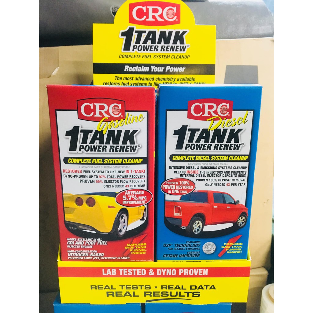 CRC 1-TANK POWER RENEW - DIESEL - Làm sạch muội than và tránh đóng cặn dầu Diesel trong kim phun