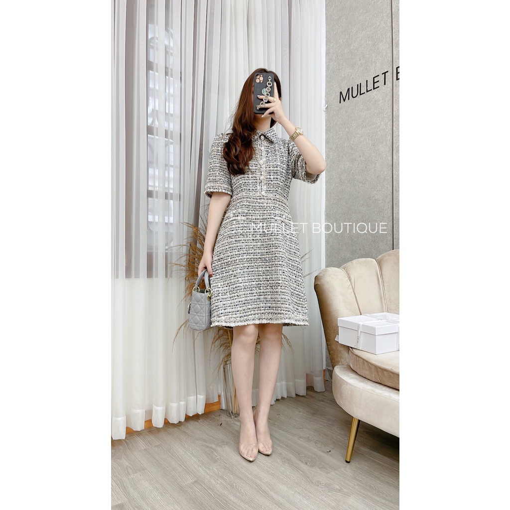 Váy dạ xanh thời trang nữ ảnh thật by Mullet