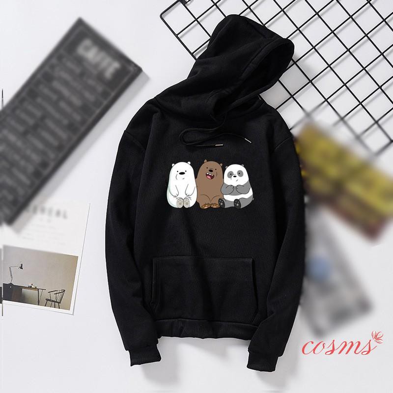 Áo Hoodie Có In Hình We Bare Bears Cao Cấp Cho Nam / Nữ