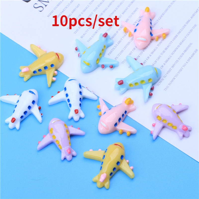Set 10 Kẹp Tóc Resin Mini Hình Máy Bay Cho Điện Thoại Di Động DIY [Còn Hàng]