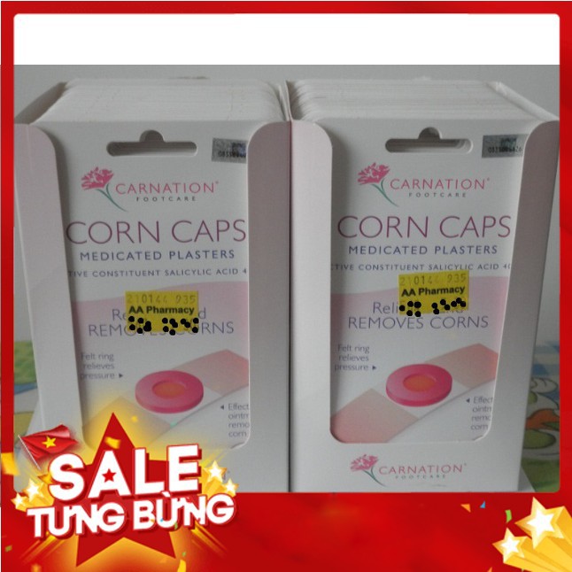 Có Bill- Miếng dán mụn cóc,mắt cá chân, chai sần tay chân CONR CAPS của Anh Quốc