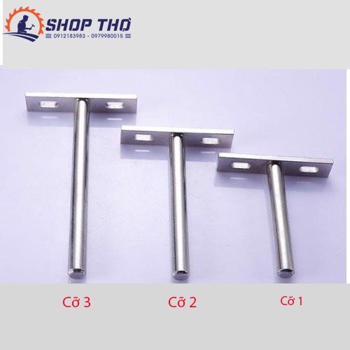 Bas chữ T gắn đợt trang trí chất liệu thép đặc phi 10 và 12mm