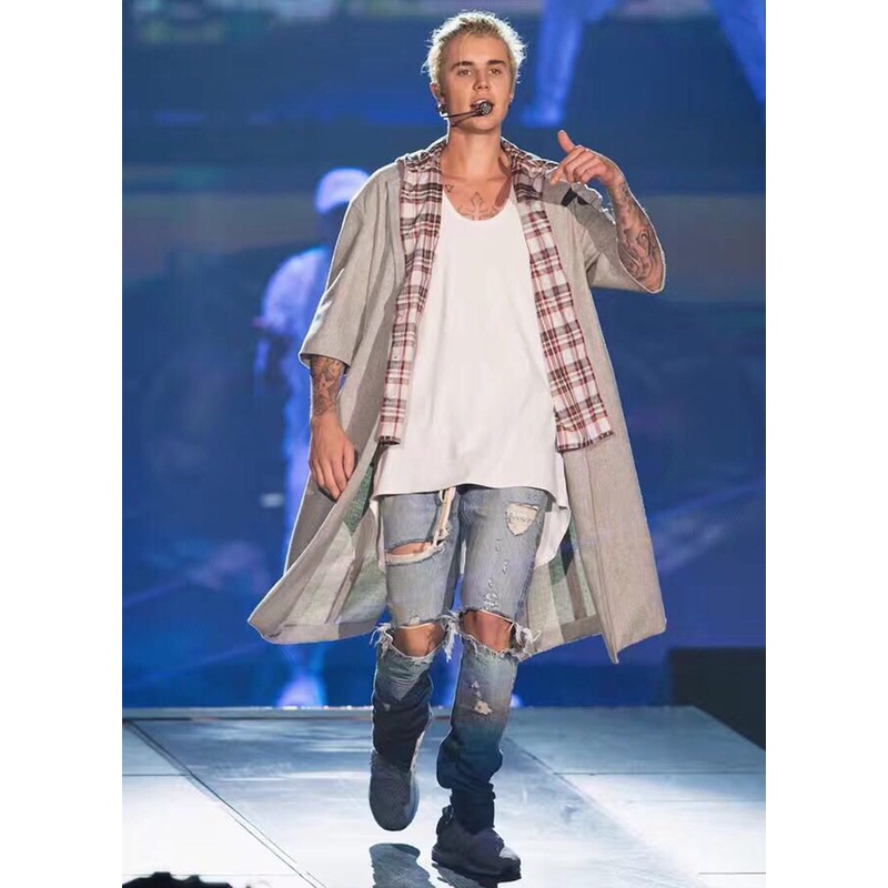 Áo Ba Lỗ Dáng Ngắn Dài Phía Trước Và Sau Kiểu Sương Mù Của Thần Bieber