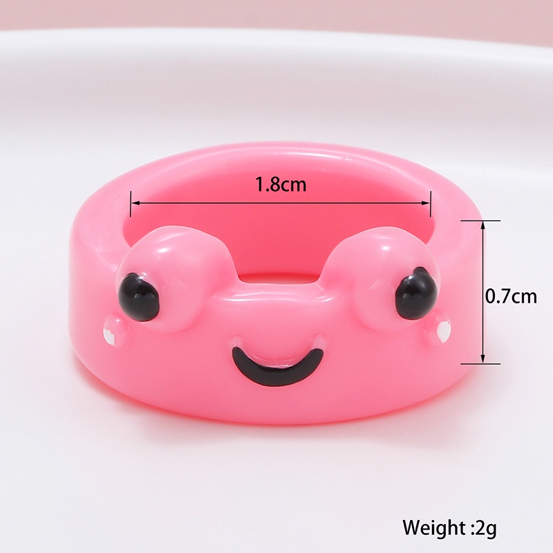 Nhẫn acrylic MISS ZOE hình ếch hoạt hình dễ thương thời trang cho nam và nữ