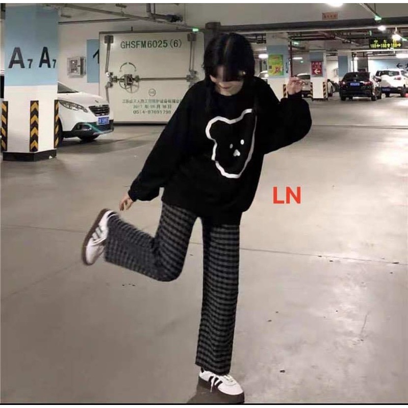 Áo Sweater mặt gấu chất nỉ ngoại TH6