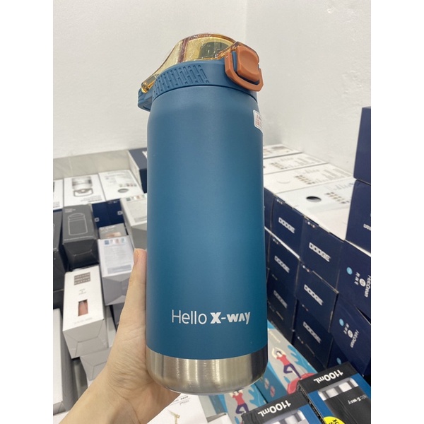Bình giữ nhiệt thể thao cao cấp Hello X_Way 1100ml có ống hút tiện lợi mẫu mới 2022