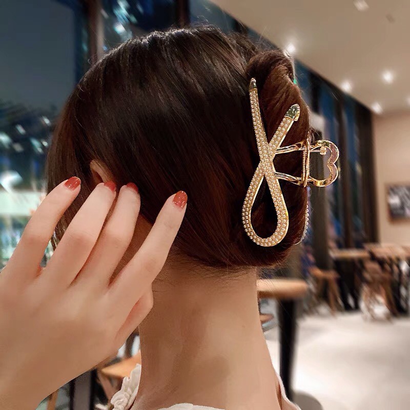 Kẹp tóc Hàn Quốc đính đá ngọc cặp tóc càng cua kim loại con cá thời trang xinh sang hottrend cho nữ Miituu KC