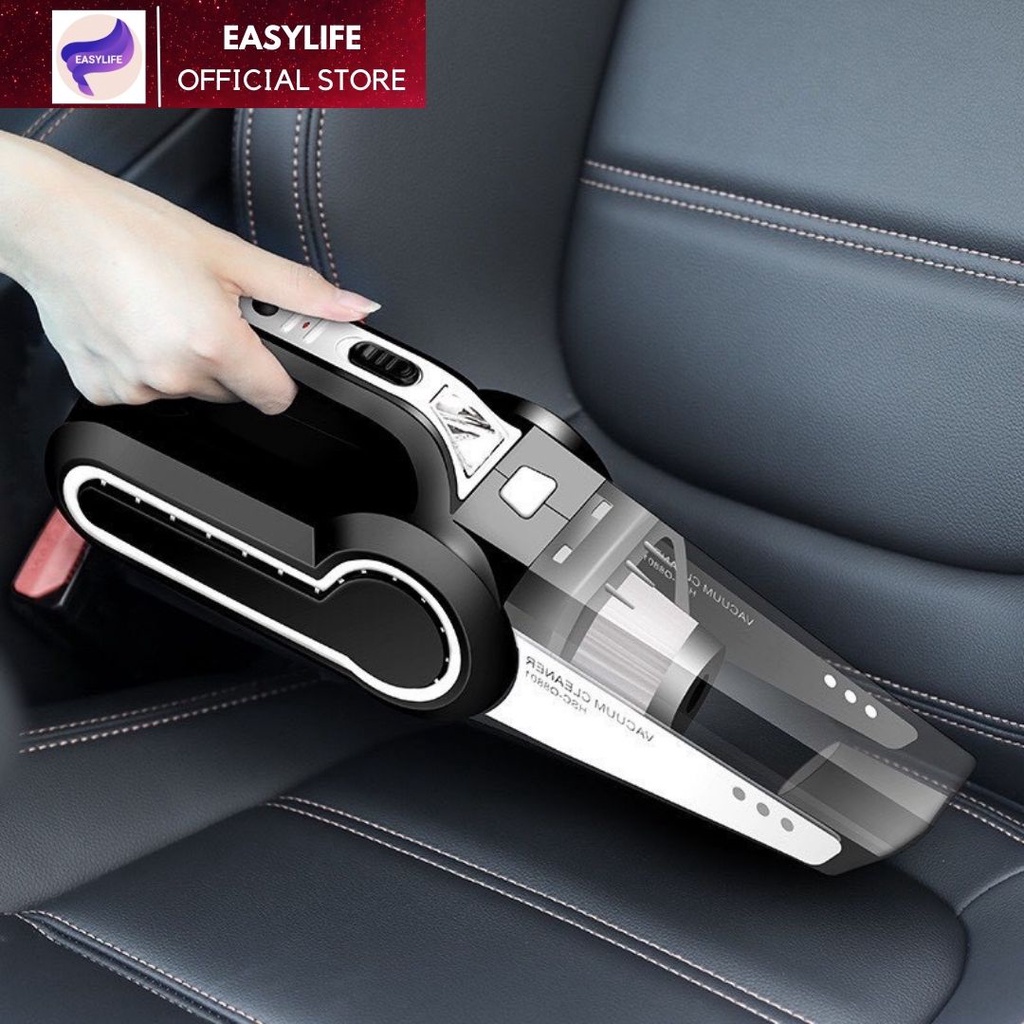 Máy hút bụi ô tô, máy bơm hơi ô tô cầm tay đa năng bốn trong một, đèn pin, đo áp suất công suất cao