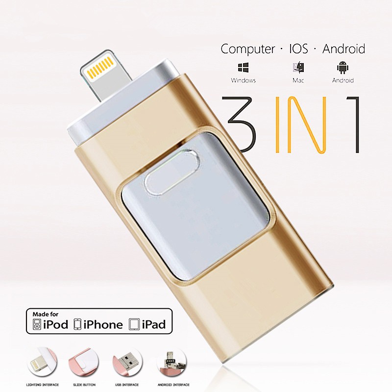 USB 64GB đa năng 3 trong 1 cho điện thoại/máy tính