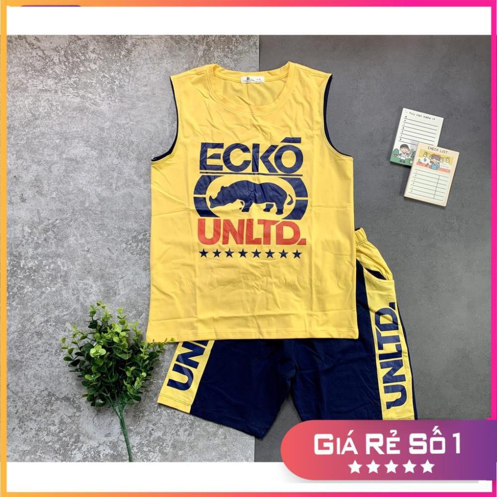 [QUÁ RẺ ]Set quần áo siêu to ( 40-60kg) hình Ecko sát nách. Chất cotton mềm mịn, thoáng co dãn tốt, Size đánh từ 15-20