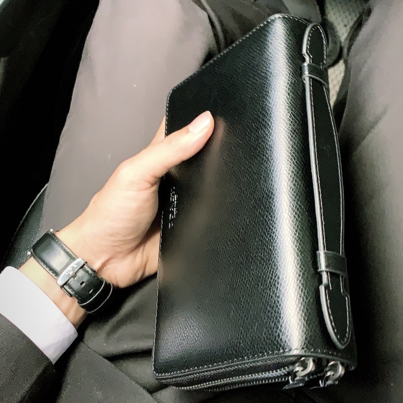 Ví cầm tay, ,clutch nam Coach da thật size lớn đủ màu mới 100%