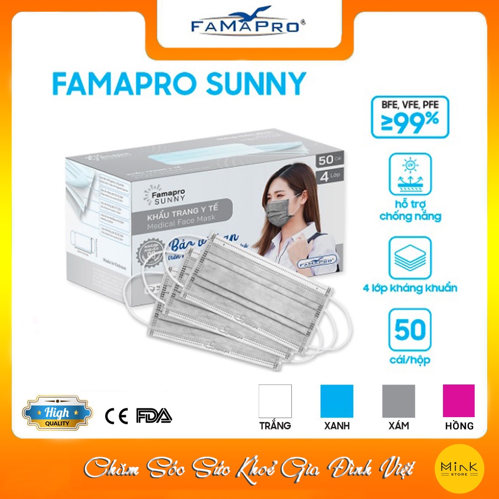 Combo 5 Hộp Khẩu Trang Y Tế 4 Lớp Kháng Khuẩn SUNNY/Combo Giá Ưu Đãi