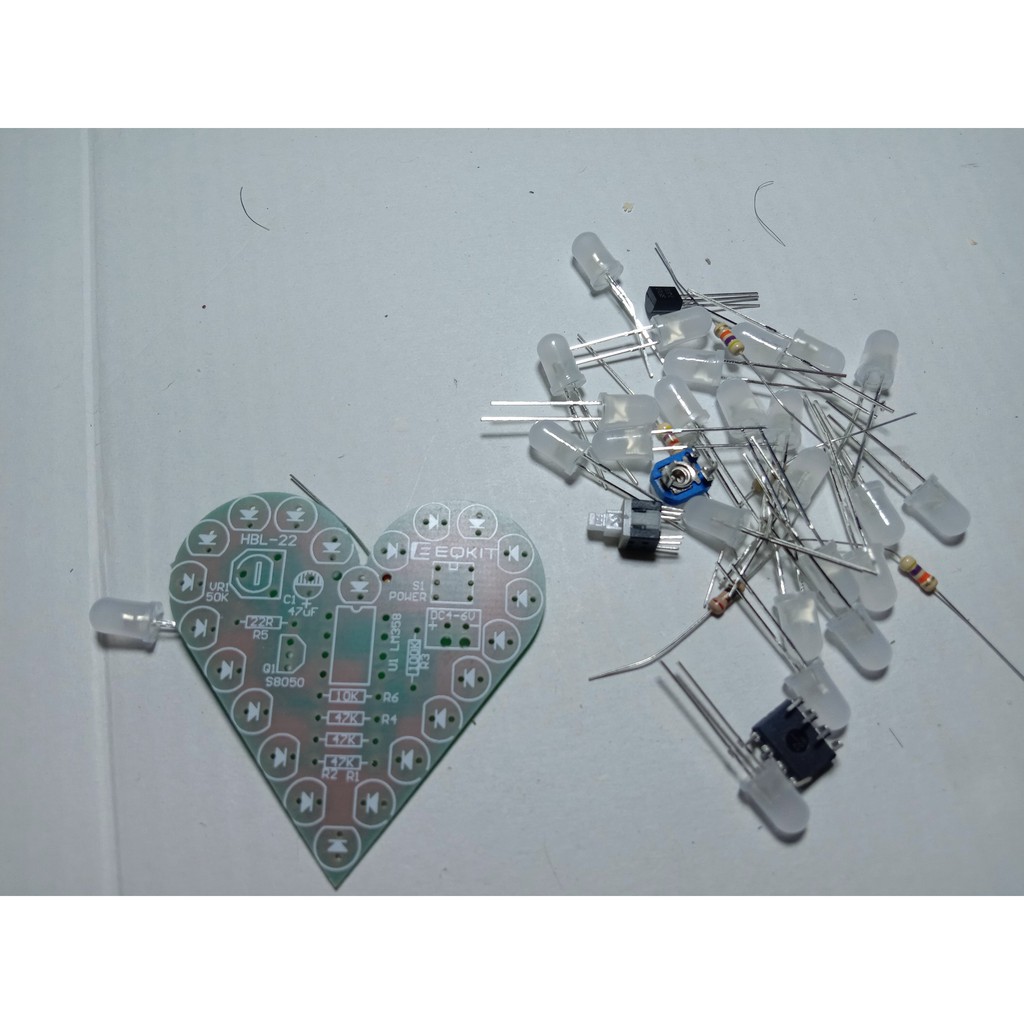 Mạch Đèn Led Điện Tử Diy, LED TRÁI TIM