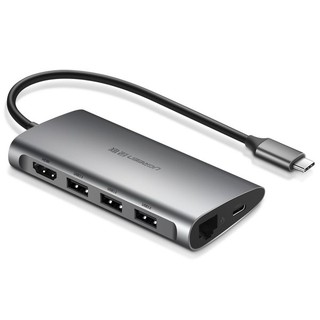 [8IN1] Hub Ugreen Type C Sang HDMI RJ45 USB 3.0 SD TF Đa Năng 50538