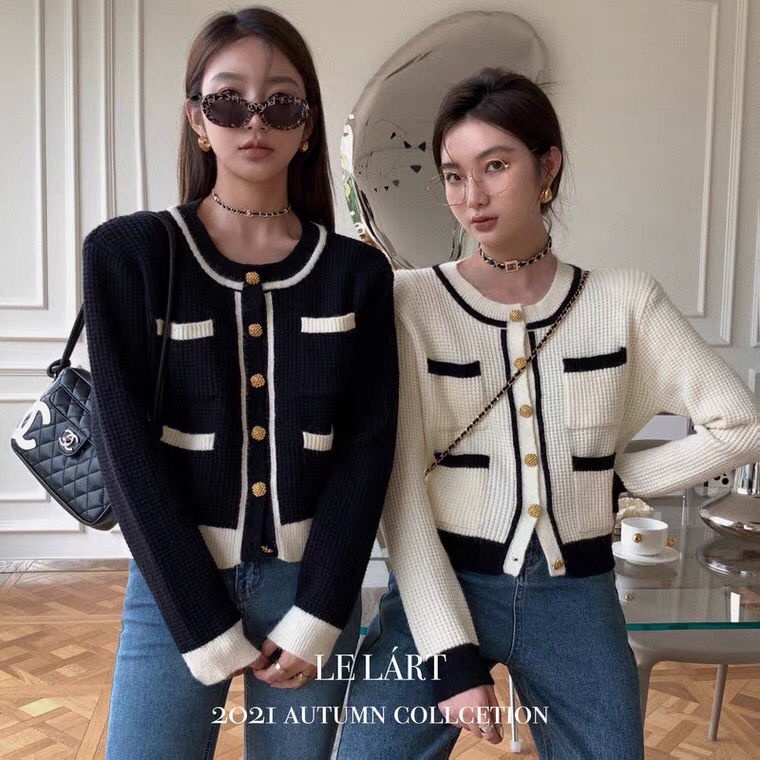 Áo Khoác Cardigan Dệt Kim Cổ Tròn Phong Cách Retro Cho Nữ  tao bao