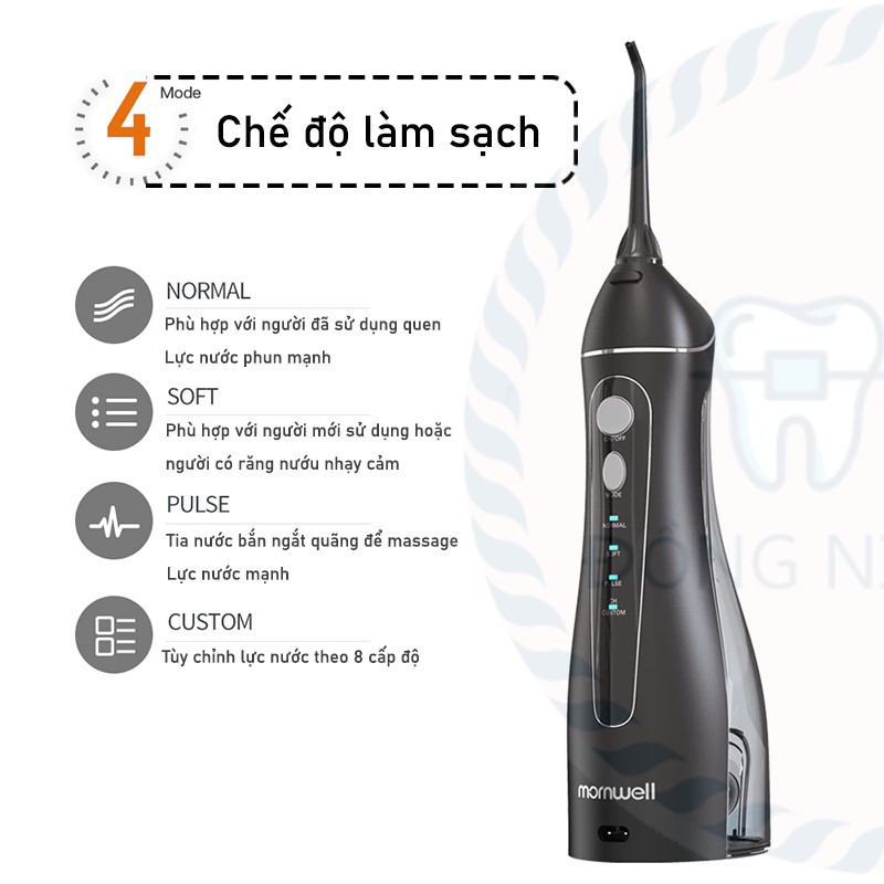 Máy tăm nước vệ sinh miệng Mornwell, tăm nước vệ sinh răng miệng 3 Chế Độ , bảo vệ răng miệng sạch sẽ