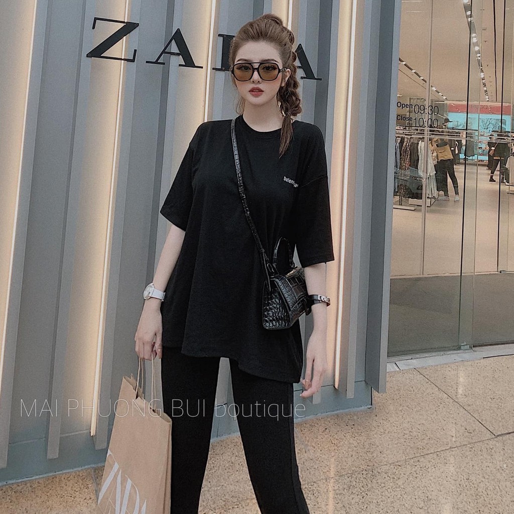 Bộ Cotton Thụng Balencia Thêu Chữ Nổi | BigBuy360 - bigbuy360.vn