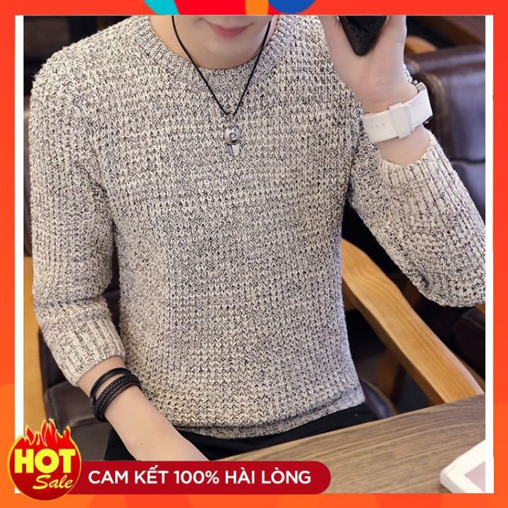 Áo Len Cổ Tròn Cho Nam, Áo Chui Đầu Ôm Kiểu Hàn Quốc Thời Trang Thu Đông | BigBuy360 - bigbuy360.vn