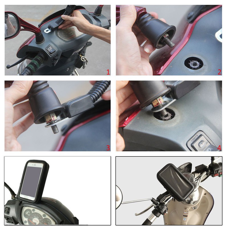 Giá đỡ điện thoại kính chiếu hậu xe gắn máy chống sốc , chống nước