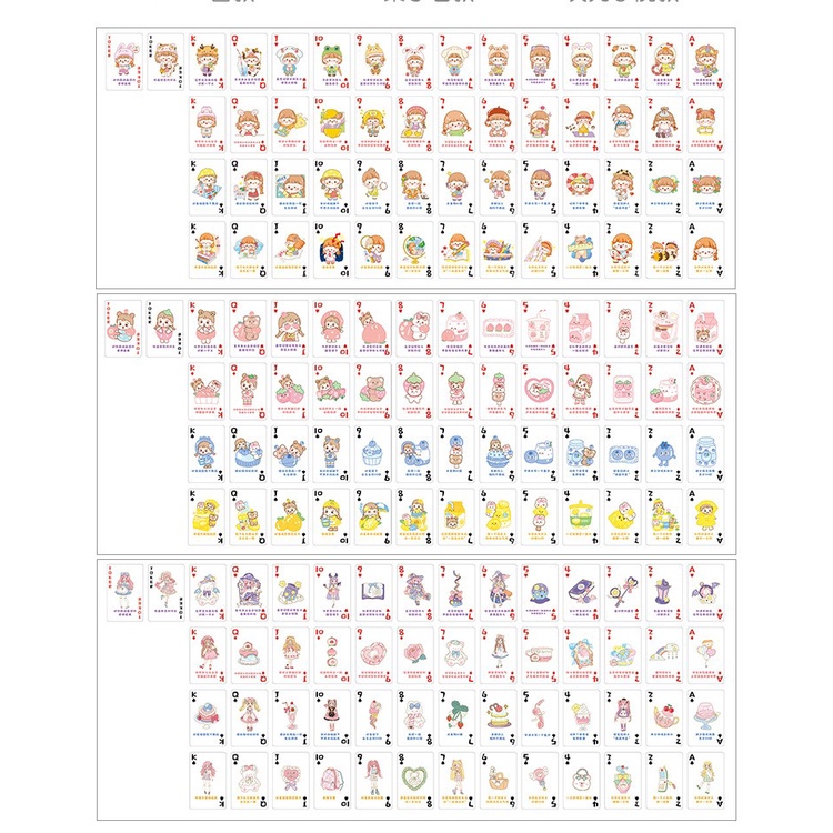 Bộ Bài Tây Poker 52 Lá Đồ Chơi Cute Dễ Thương Giảm Stress Hoạt Hình Anime QT41