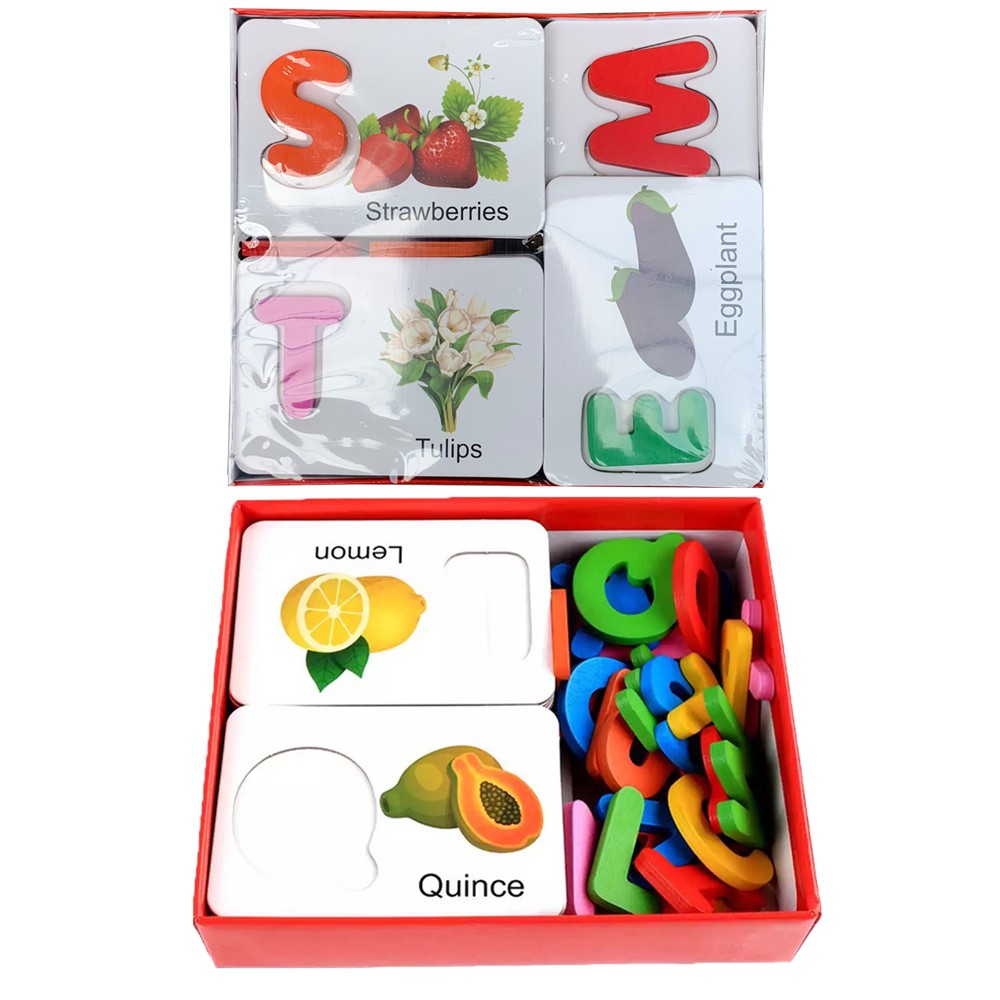 Bộ Thẻ Ghép Hình Học Chữ Tiếng Anh Bằng Gỗ Benrikids Cho Bé Học Và Chơi