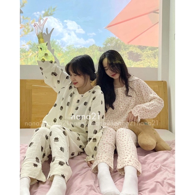 Set pyjama xô đũi dài tay