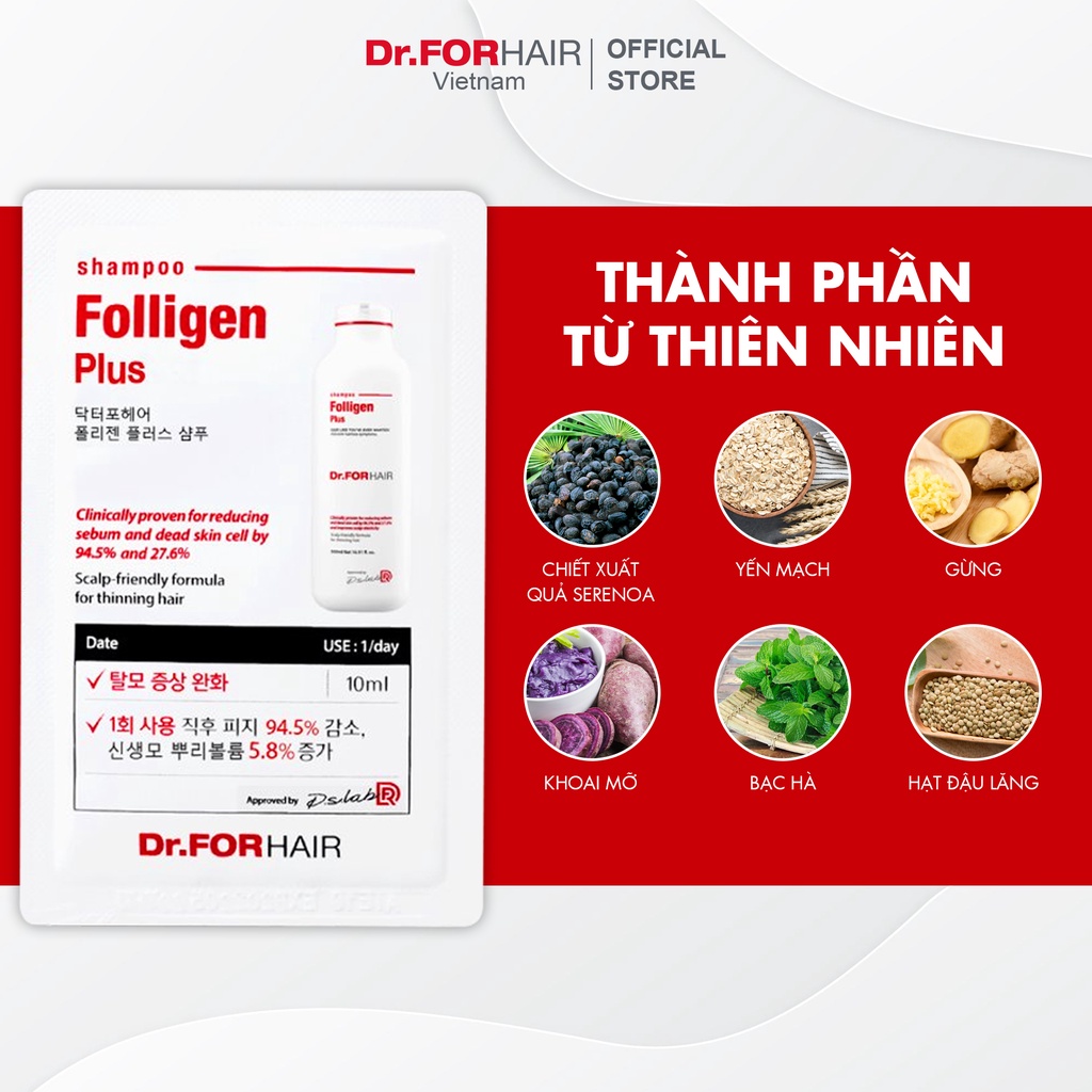 Combo gói dùng thử dầu gội,dầu xả tinh dưỡng ngăn gàu chống rụng tóc Dr.FORHAIR Hàn Quốc bất kì | BigBuy360 - bigbuy360.vn