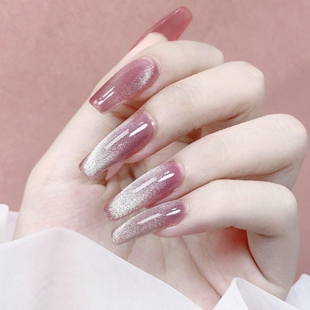 Bộ 24 Móng Tay Giả Múa Ba Lê Đính Kim Tuyến Lấp Lánh